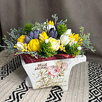 Подарочный букет цветов из мыла ''Украинская весна''