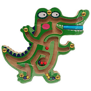Дерев'яна магнітна іграшка Лабіринт Limo Toy MD 1792-1 Крокодил, Time Toys