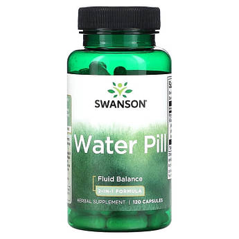 Сечогінний засіб Swanson Water Pill формула 2-в-1 баланс рідини 120 капсул