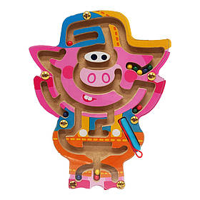 Дерев'яна магнітна іграшка Лабіринт Limo Toy MD 1792-1 Порося, Toyman