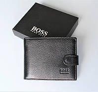 Мужской кожаный кошелек Hugo Boss Black