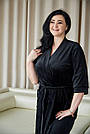 Халат велюровий жіночий БАТАЛ 2XL-5XLТОМІКО ЧОРНИЙ 712, фото 3