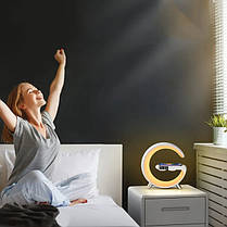 Ночник RGB 3в1 + Bluetooth колонка та бездротова зарядка G11 Smart White N, фото 3