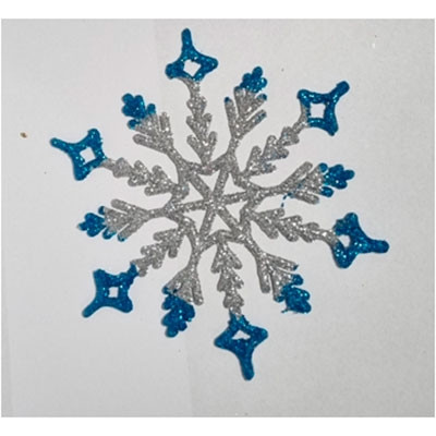 АКЦІЯ Підвіска новорічна Сніжинка №4 15см амбре ціна за упак 10шт Без бренда, фото 1