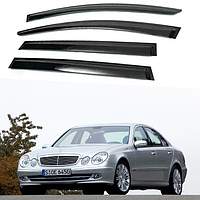 Дефлекторы окон, ветровики на Mercedes E-klasse W-211 седан 2002-2009 (скотч) AV-Tuning