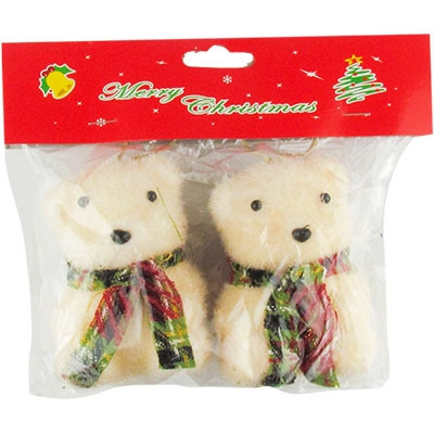 Новорічні прикраси Ведмедик 10см 5*6см 2шт пінопласта 92565-PN PIONER, фото 1