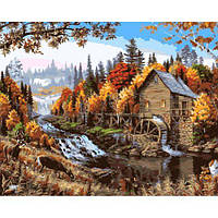 Картина по номерам "Дом на берегу реки" 40x50 см