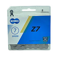 Цепь KMC Z7 Gray/Brown 114 звеньев (1/2"х3/32") 7 скоростей, с замком