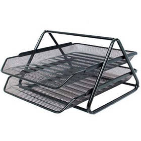 Лоток горизонтальний 2 відділення метал сітка чорний 1-414 (23566)