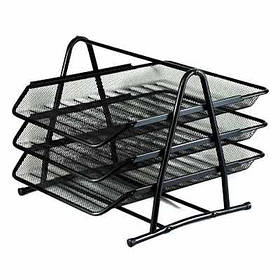 Лоток горизонтальний 3 відділення метал сітка чорний 1-415