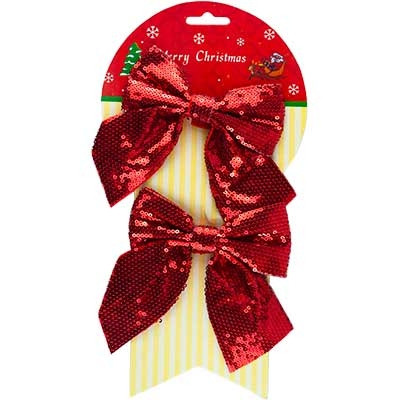 АКЦIЯ Підвіска новорічна "Бантик" 11,5*13,5см, 2 шт,   арт 92809-PN (600) ПІОНЕР, фото 1