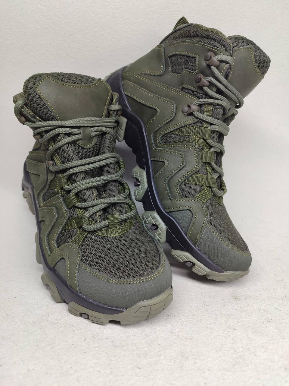 Черевики літні чоловічі тактичні шкіра/сітка Oksy Tactical Olive, 39 40 41 42 43 44 45 46