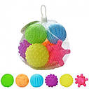 Набір тактильних сенсорних м'ячиків 0124 6 м'ячиків масажні кульки для немовляти розвиваючі Монтессорі 6, фото 8