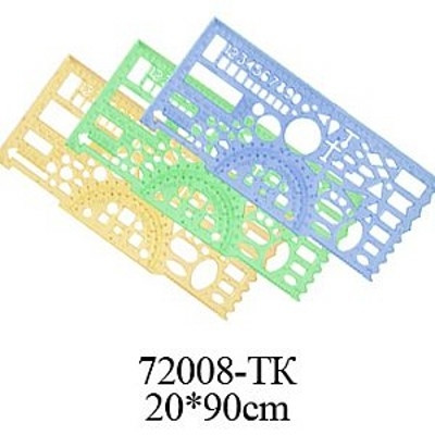 Лінійка-трафарет 20см пластикова Офіцерська 72008-NV