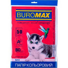 Папір кольоровий А4 50арк 10кол DARK + NEON 80г/м2 BUROMAX BM.2721050-99