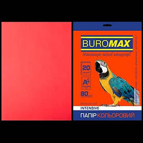 Папір кольоровий А4 20л інтенсив червоний 80г/м2 Buromax  BM.2721320-05