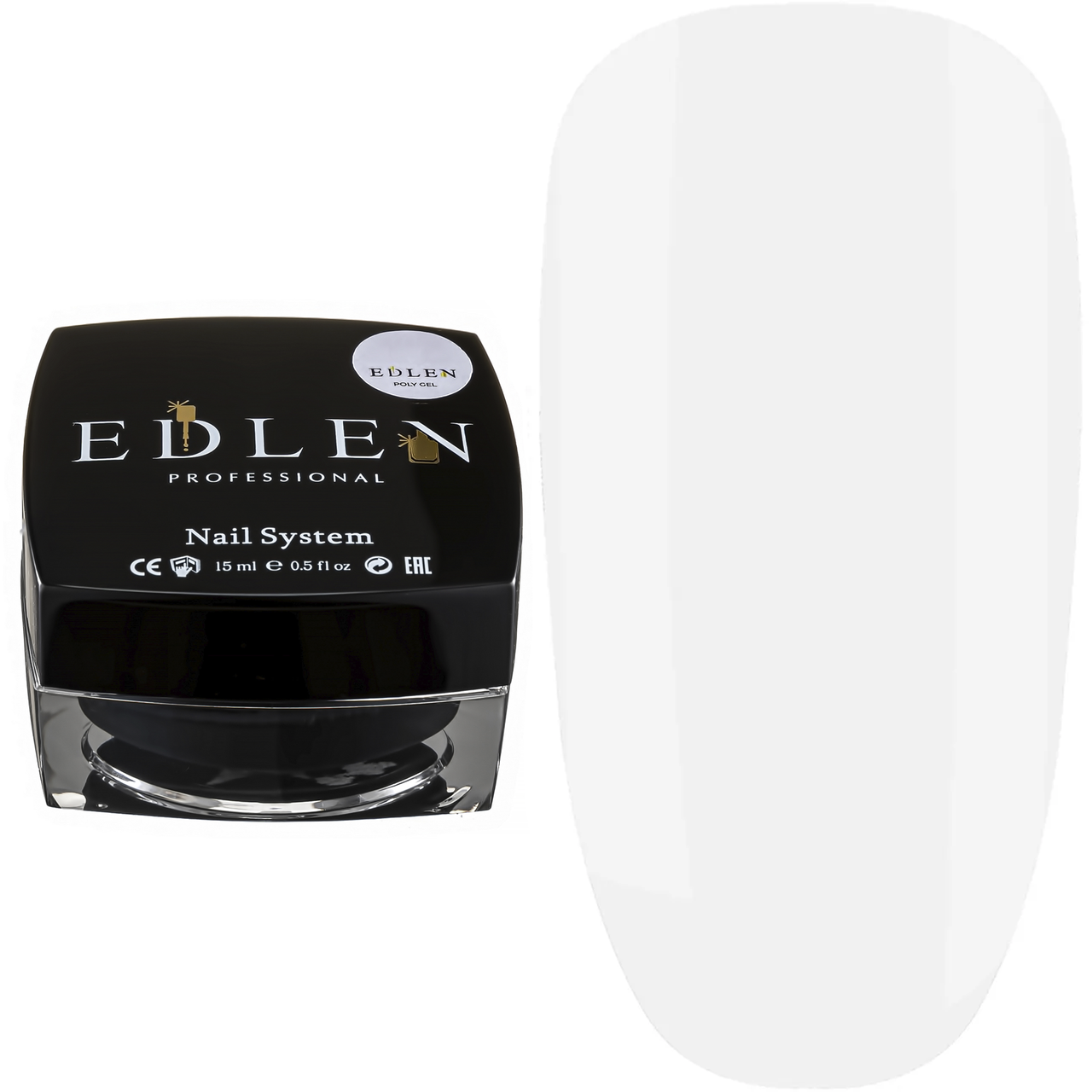 Полігель EDLEN Professional Poly gel №2, 15 мл білий