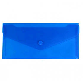 Папка на кнопці DL євроконверт прозора синя 80мкм фактура глянець Е65 N31306-02 Economix