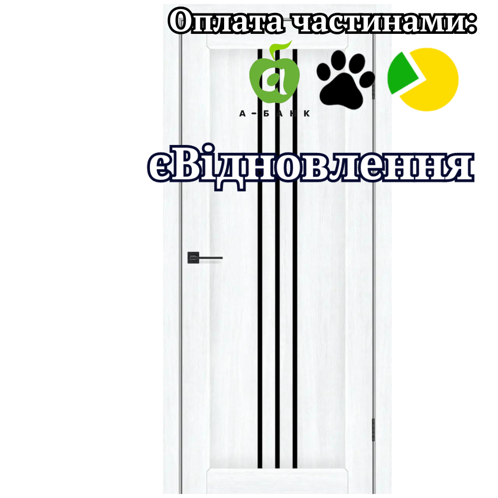 Двері Petra Альба Білий зі склом Чорний