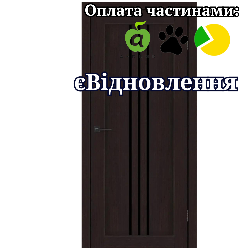Двері Petra Альба Венге зі склом Чорний