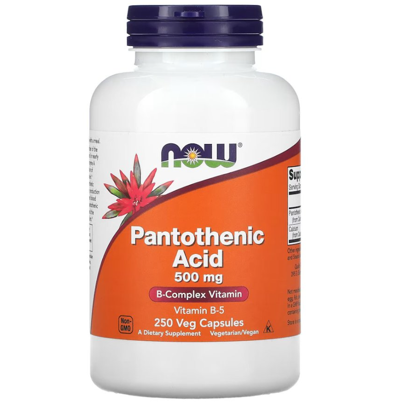 Пантотенова кислота NOW Pantothenic Acid 500 mg 250 капс