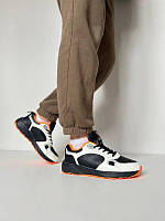 Мужские стильные осенние кроссовки. Черное-белые или черно-оранжевые