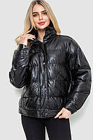 Куртка женская демисезонная экокожа, цвет черный, размер L, 243R205