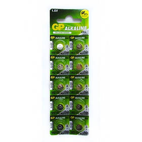 Батарейка-таблетка  GP Alkaline button cell.1.5V 192-U10 год.лужна  AG3.LR41 Цена за шт