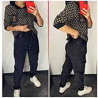 Невероятные женские джинсы, ткань "Джинс" 50, 52, 54, 56, 58, 60 размер 50 54