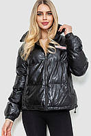 Куртка женская демисезонная экокожа, цвет черный, размер L, 243R201