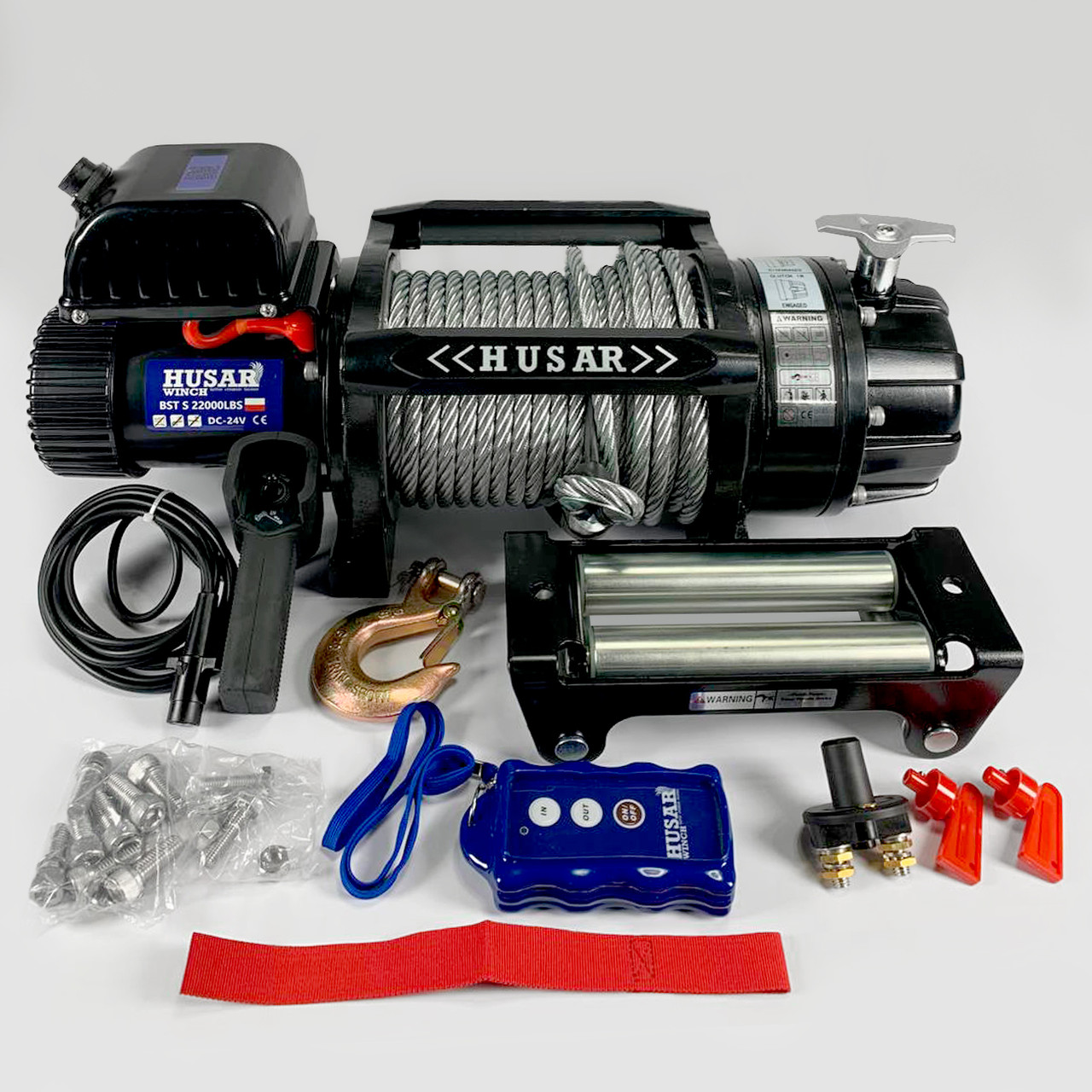 Лебідка електрична 9,9т 24V BST S 22000 LBS Husar Winch, фото 1