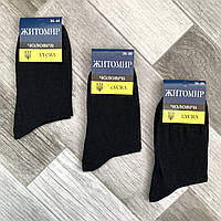 Носки подростковые демисезонные хлопок Житомир Lycra, размер 36-40, чёрные, 005-103