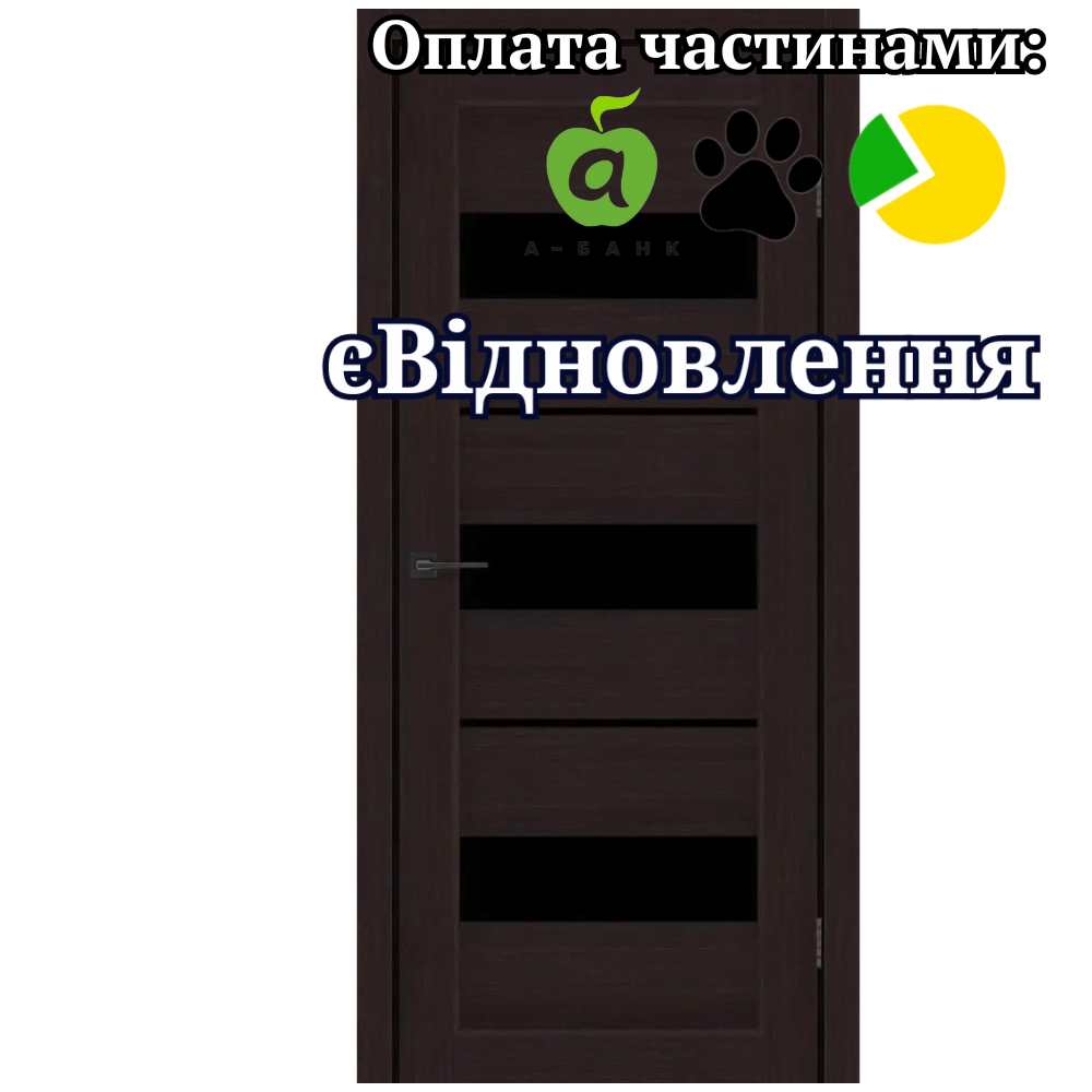Двері Secret Альба Венге зі склом Чорний