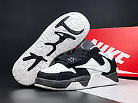 Стильные мужские кроссовки Nike Travis Scott x Jordan Jumpman демисезонные замшевые черные с белым