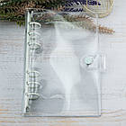 Прозора обкладинка для планера з сіро-блакитним механізмом А6 діаметр 20мм KDP031, фото 2