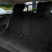 Накидки чехлы на сиденье автомобиля из алькантары с подголовником (Эко-замша) Черные Задний комплект (340-3-N)
