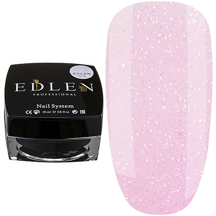 Полігель EDLEN Professional Poly gel №6, 15 мл рожевий із рожевим шиммером, фото 2