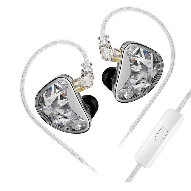 Навушники KZ AS24 з мікрофоном silver