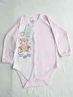 Боди для девочки "Мишка" (розовый), Garden baby, размеры 68, 74