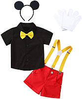 Костюм Lito Angels Mickey, модный набор костюмов с повязкой с мышиными ушками и белыми перчатками для малышей