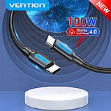 Кабель Vention USB Type-C - USB Type-C (M/M), TPE Round PD 100 W, 5 A, 1.5 м, Black (COTBG), фото 4