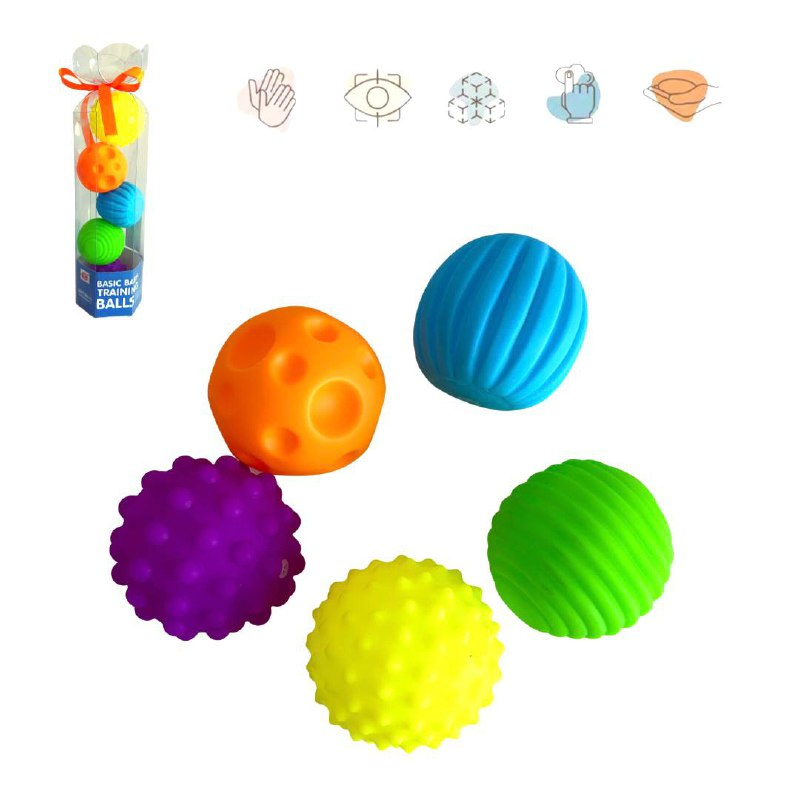 Набір тактильних сенсорних м'ячиків XC2045-2 6 масажних кульок  для немовляти розвиваючі Монтессорі