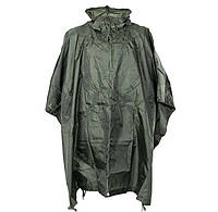Тактический военный дождевик камуфляжный олива MFH Poncho, военный дождевик рип-стоп для всу