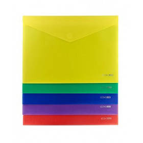 Папка на кнопці А5 180мкм прозора асорті фактура глянець Economix Е31316-02,03,04,05,12