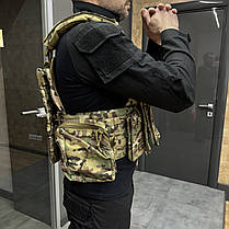 Плитоноска з підсумками - 6 шт, Мультикам, Cordura 1000D, зразка НАТО, із системою Molle, Yakeda VT-6031, фото 4