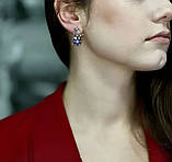 Срібні сережки з альпінітом і вставками золота, фото 3