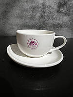 Чашка кавова з блюдцем Tudor TU9999-2 90мл Гладка порцелянова