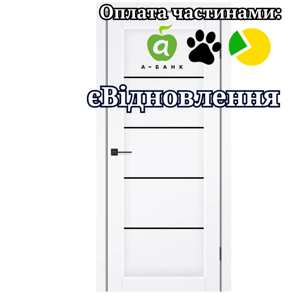 Двері Vena Білий мат PP Чорний