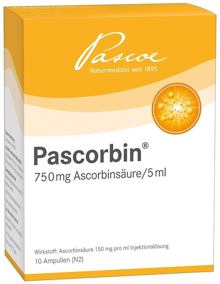 Паскорбин, Pascorbin, Германия, аскорбиновая кислота 750 мг/5 мл ампулы 10 шт - фото 2 - id-p2099647059
