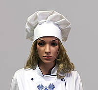 Шапочка Шеф-Кухар з сіткою, білого кольору